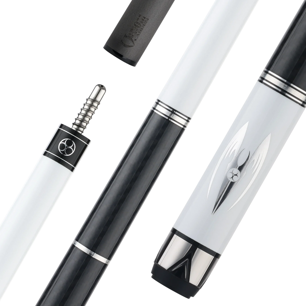 Poison Maelith pool cue, white/black vinyl wrap
