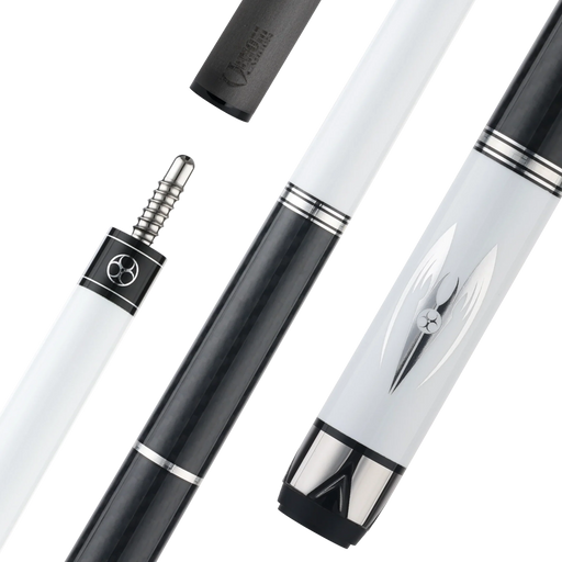 Poison Maelith pool cue, white/black vinyl wrap