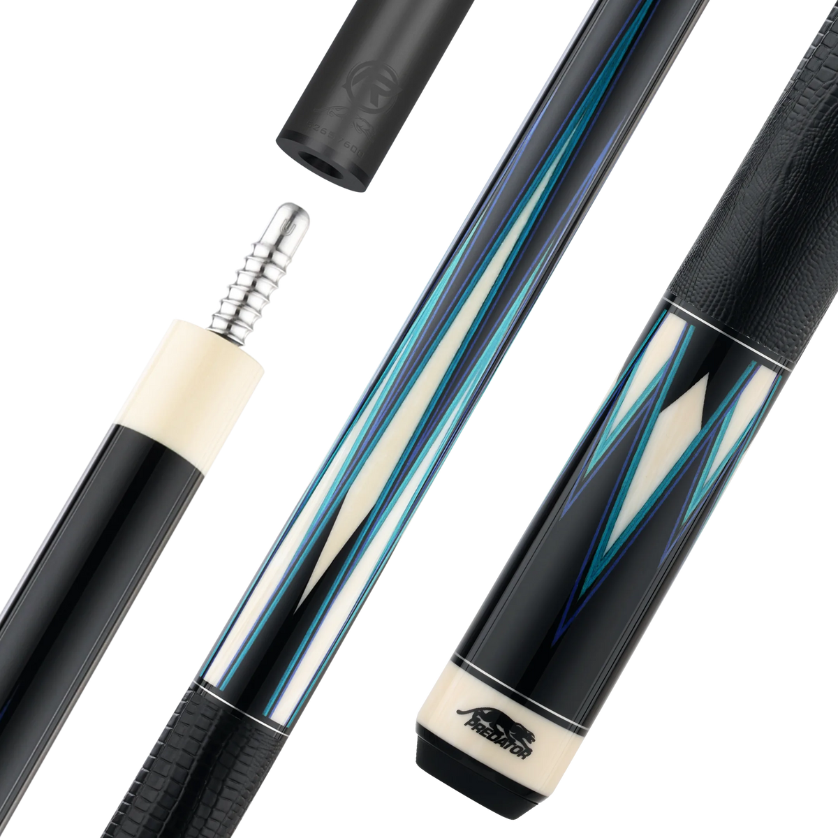 Predator Limited True Splice 16 Pool Cue - Ebony with Blue/Teal Points