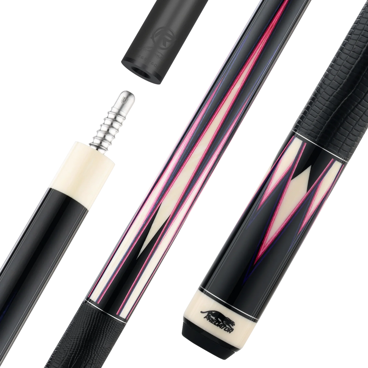 Predator Limited True Splice 16 Pool Cue - Ebony with Purple/Pink Points