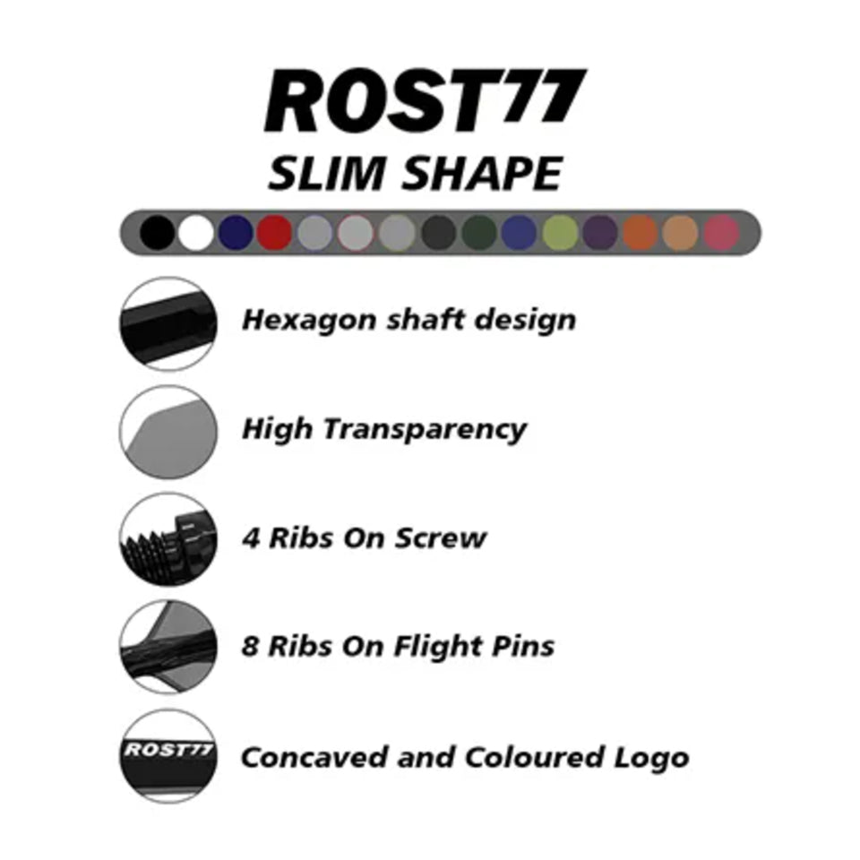 Cuesoul Rost 77 Integrated Dart Flights - Slim Clear (M) 28mm