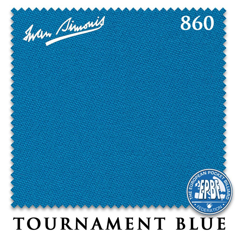 Tournament Blue Simonis 860 pool table cloth swatch