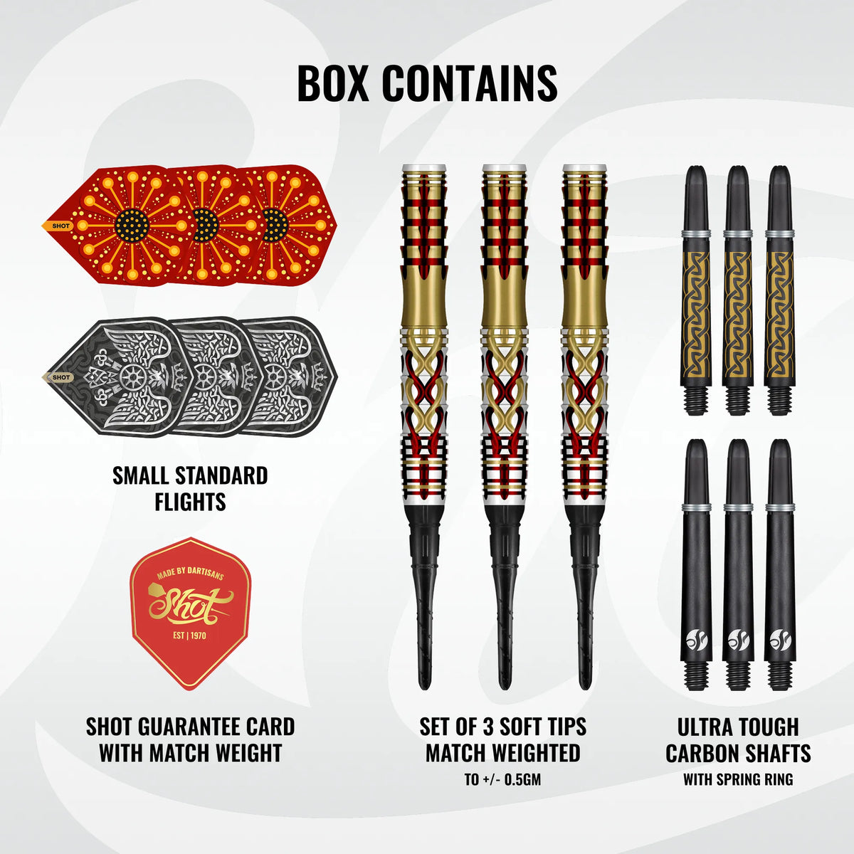 Shot Darts Goths Alaric Soft Tip Dart Set - 95% Tungsten Barrels - view 2