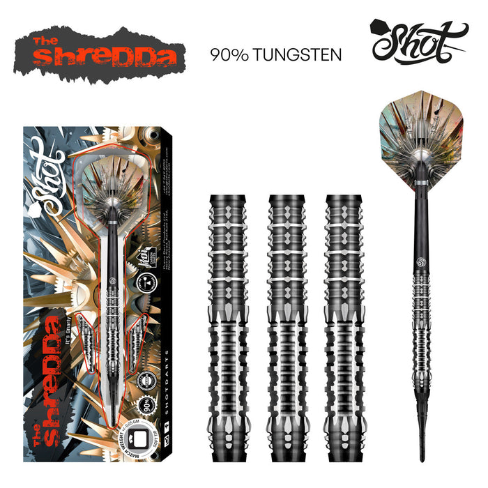 Gnarly Shredda Soft Tip Dart Set-90% Tungsten Dart Barrels