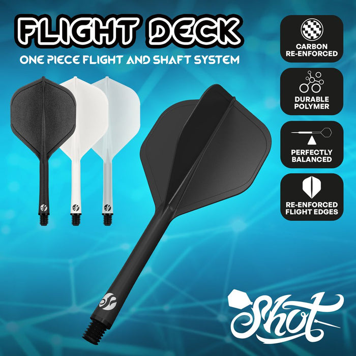 Shot Darts Flight Deck-One Piece Dart Flight and Shaft System- Clear