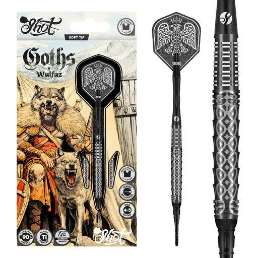 Goths Wulfaz Soft Tip Darts Set - 90% Tungsten Barrels