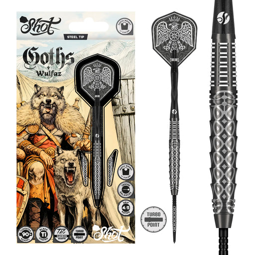 Goths Wulfaz Steel Tip Dart Set-90% Tungsten Barrels