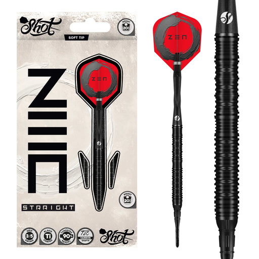 Zen Straight Soft Tip Dart Set - 90% Tungsten Barrels