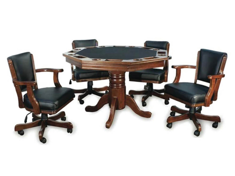 Octagonal Convertible Poker Set with 4 Chairs