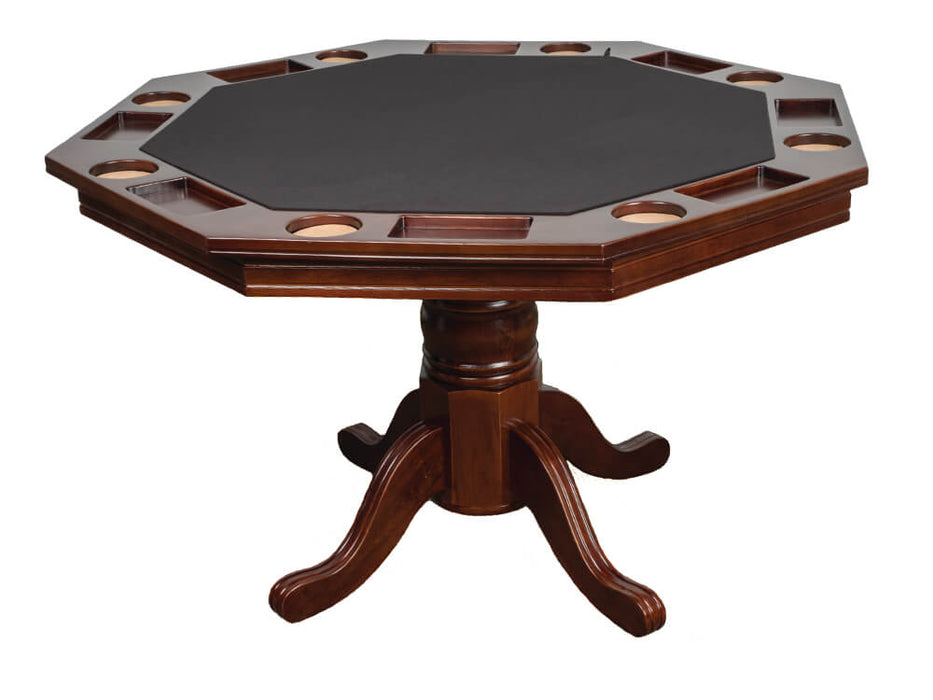 Octagonal Convertible Poker Set with 4 Chairs