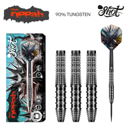 Gnarly Rippah Steel Tip Dart Set-90% Tungsten Dart Barrels