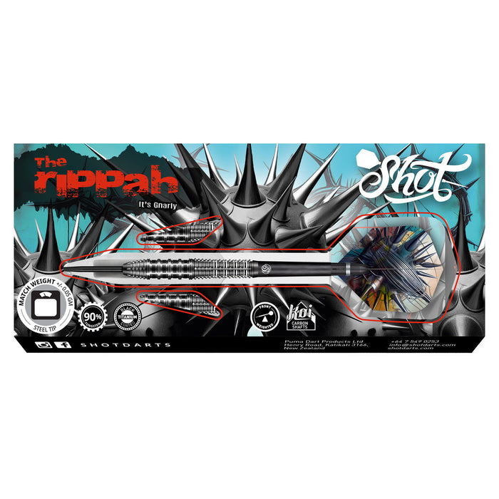 Gnarly Rippah Steel Tip Dart Set-90% Tungsten Dart Barrels
