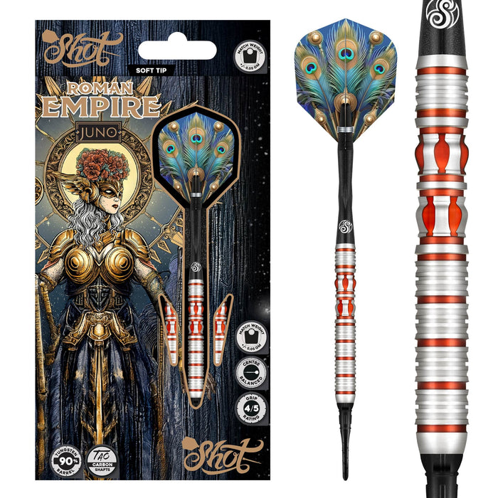 Roman Empire Juno Soft Tip Dart Set-90% Tungsten Barrels