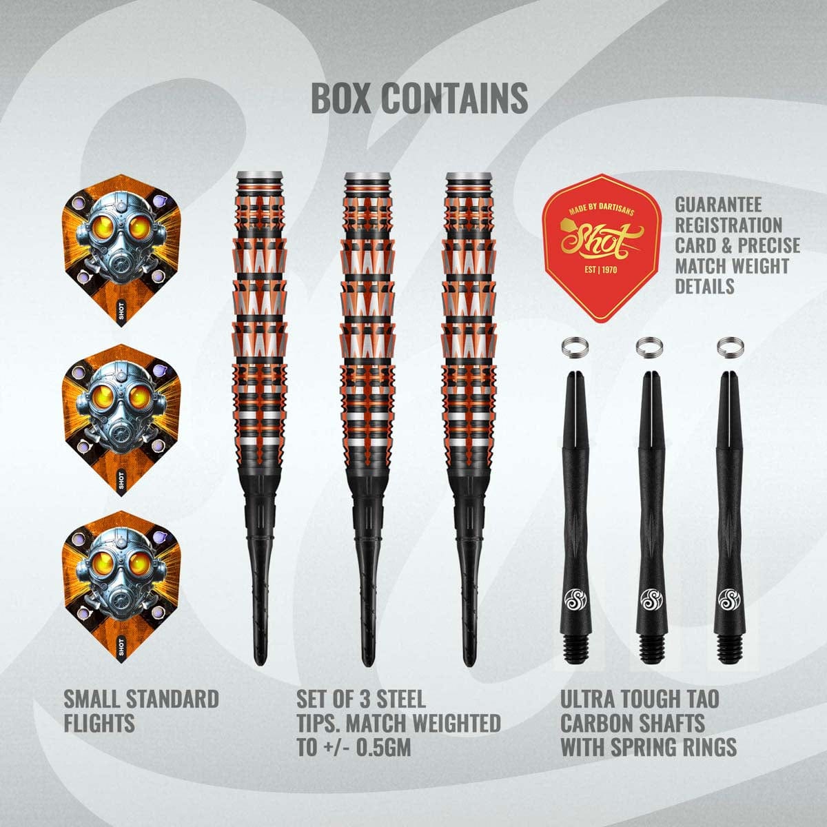 Shot Darts Badlands Rustin Soft Tip Dart Set-90% Tungsten Barrels-20gm - view 2