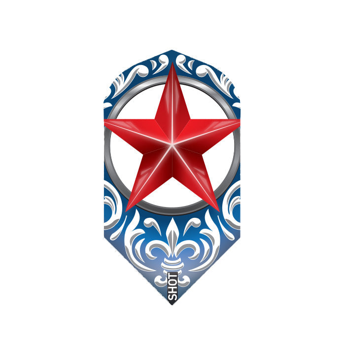 Shot Wild Frontier Trailblazer-Dart Flight Blue With Red Star Set-Slim