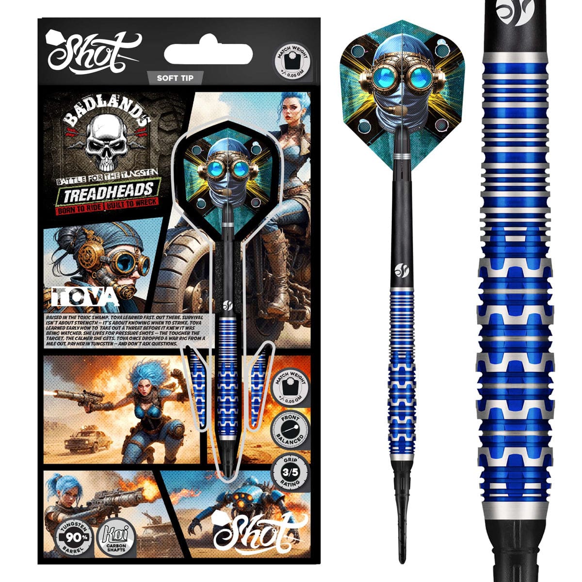 Badlands Tova Soft Tip Dart Set-90% Tungsten Barrels