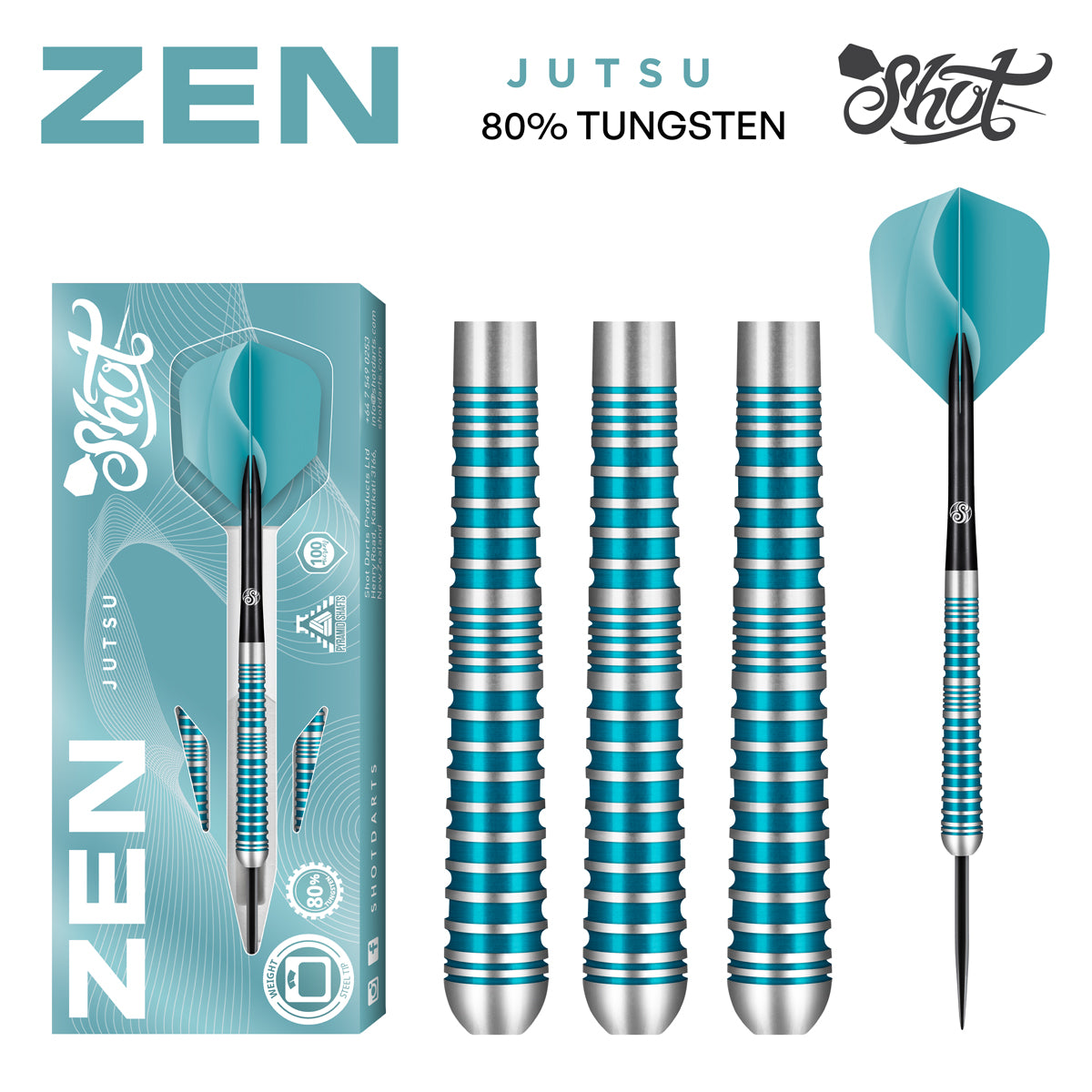 Steel Jutsu ZEN JUTSU 2.0 STEEL TIP DART SET-80% TUNGSTEN — Goldenwestgames