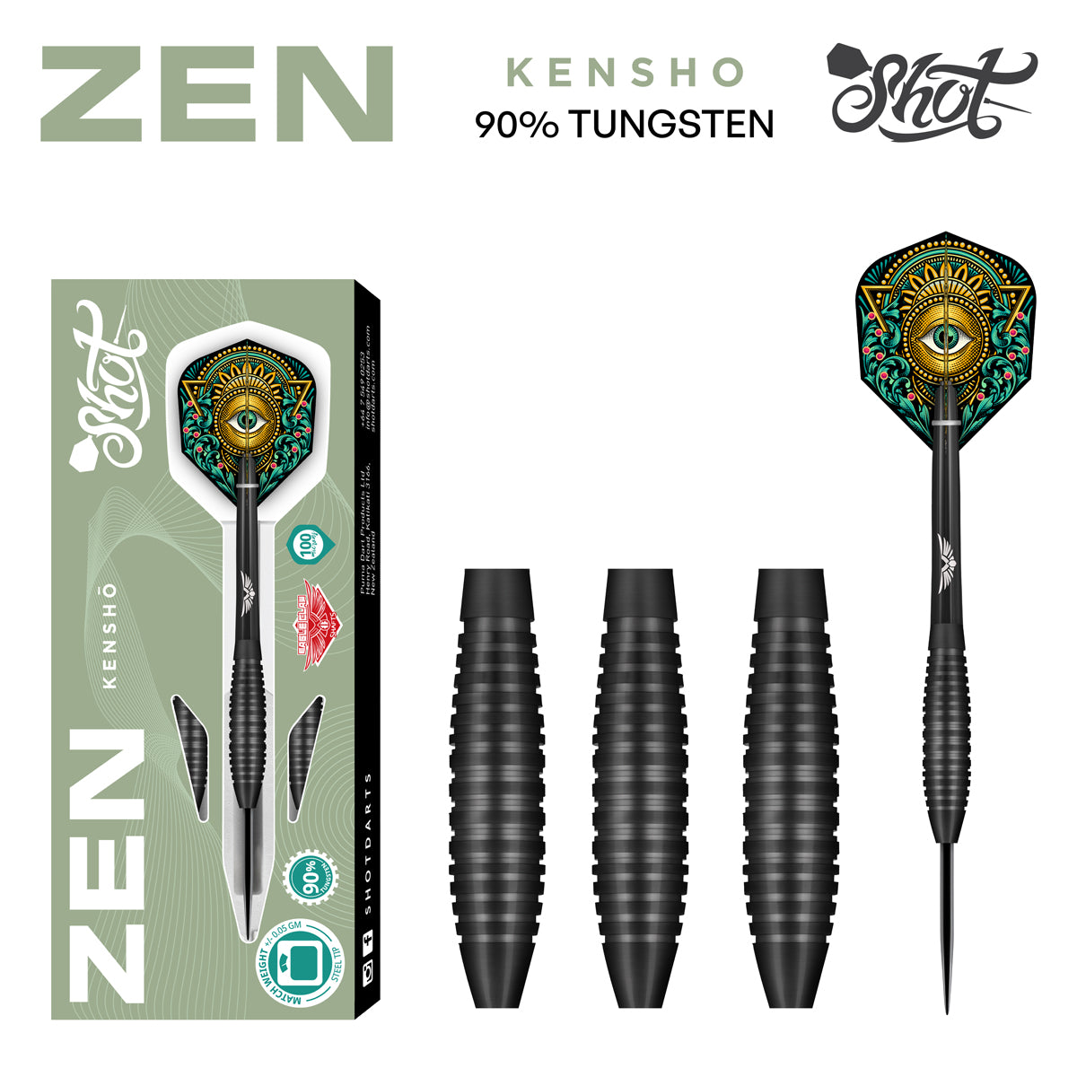 Zen Kensho Steel Tip Dart SET-90% Tungsten