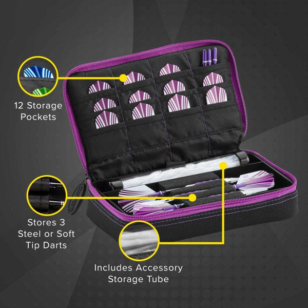 Casemaster Plazma Dart Case Black with Amethyst Zipper - view 3