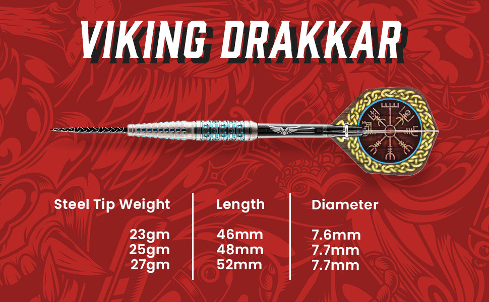 Discontinued Viking Drakkar Steel Tip Dart Set - 90% Tungsten darts - view 4