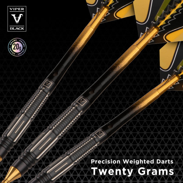 Viper Black Flux 90% Tungsten Steel or Soft Tip Conversion Darts Gold 20 Grams