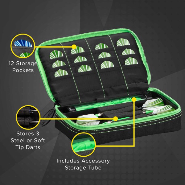 Casemaster Plazma Dart Case Black with Green Trim - view 3