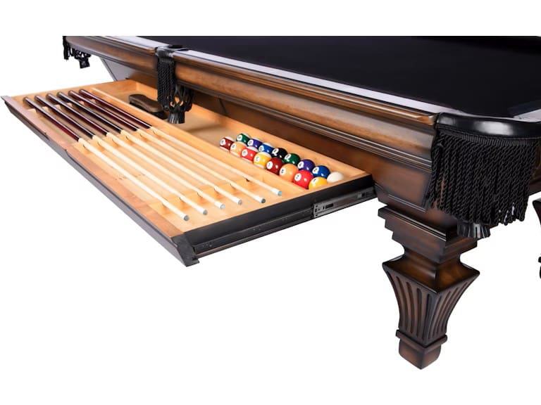 Golden West Billiards Maximum pool table drawer closeup