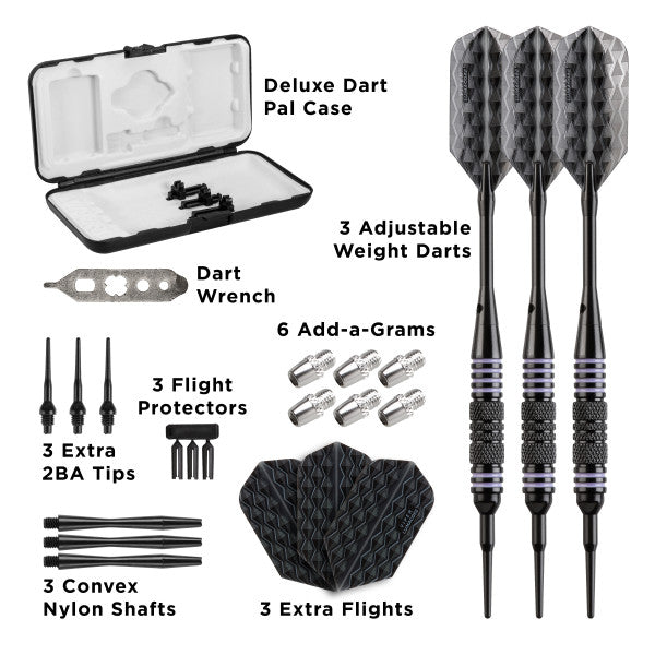 Viper Bobcat Adjustable Soft Tip Darts Purple Rings 16, 18, or 19 Grams - view 4