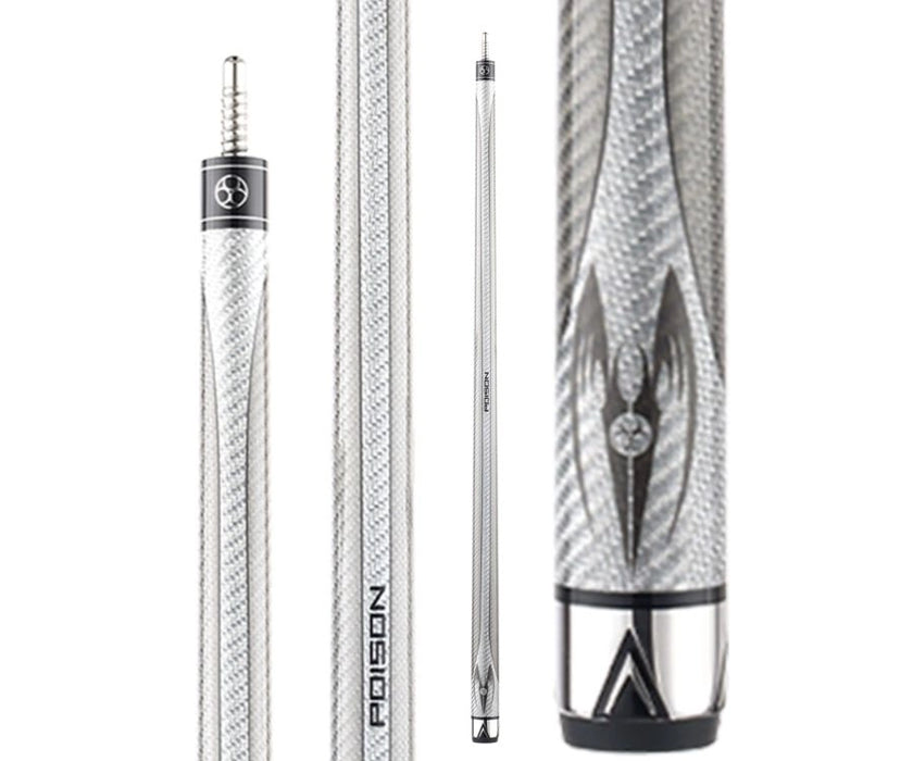 Poison Maelith Pool Cue with Carbon Fiber Shaft - Dark/Light Grey