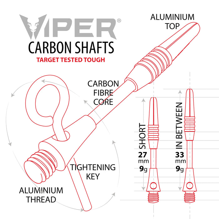Viper Carbon Fiber Dart Shafts | Short | Purple