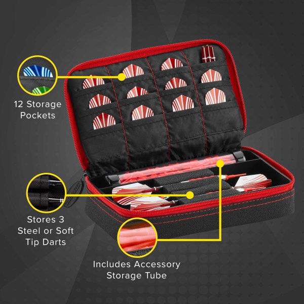 Casemaster Plazma Dart Case Black with Ruby Zipper - view 4
