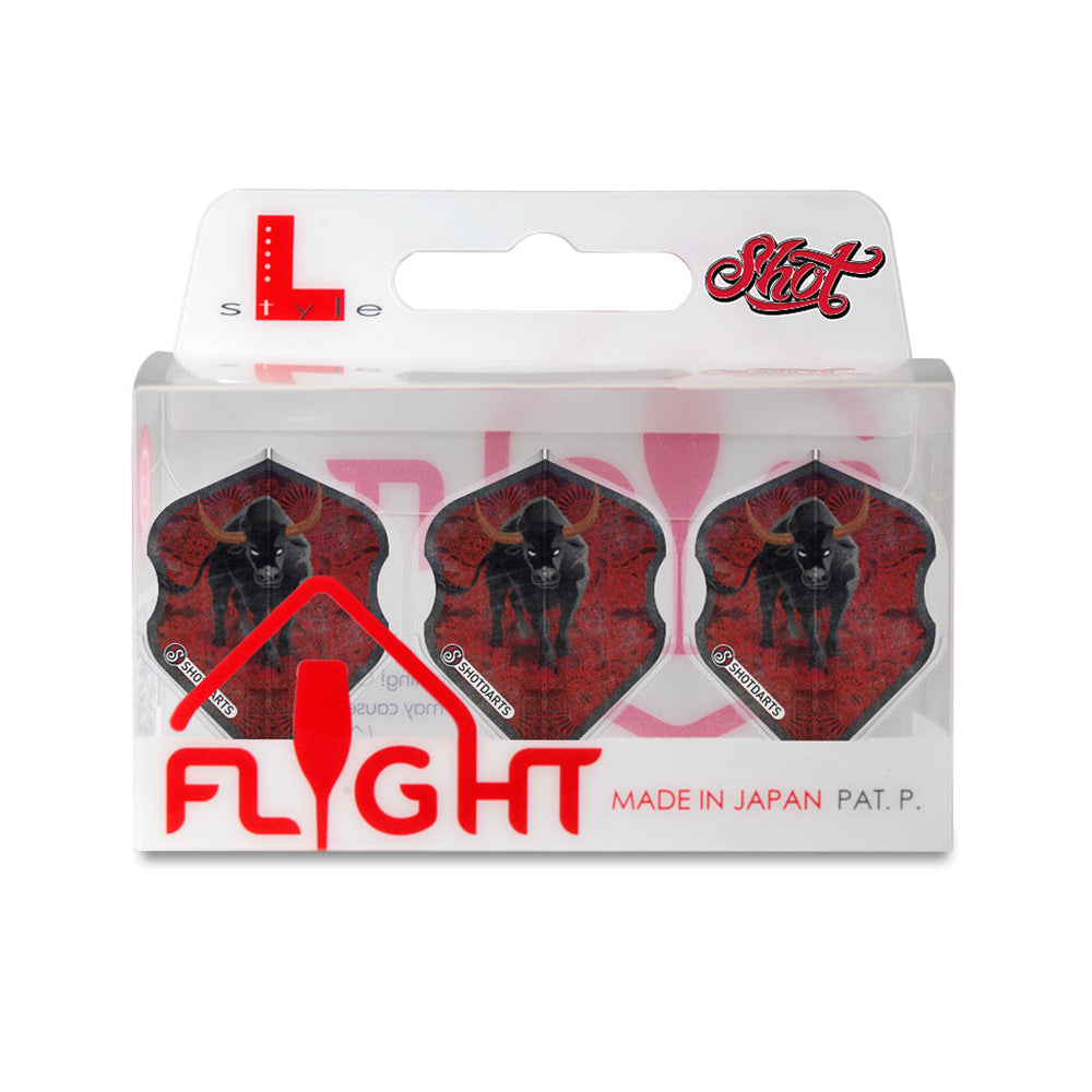 Shot L-Style EZ L1 Standard Shape Dart Flight Set-Americana Longhorn