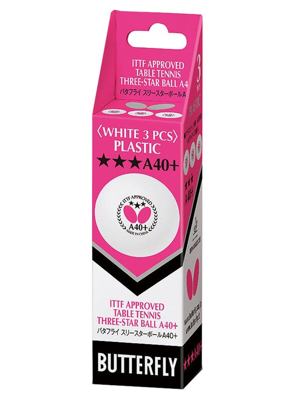 3-Piece White Butterfly A40+ 3-Star Ball Set