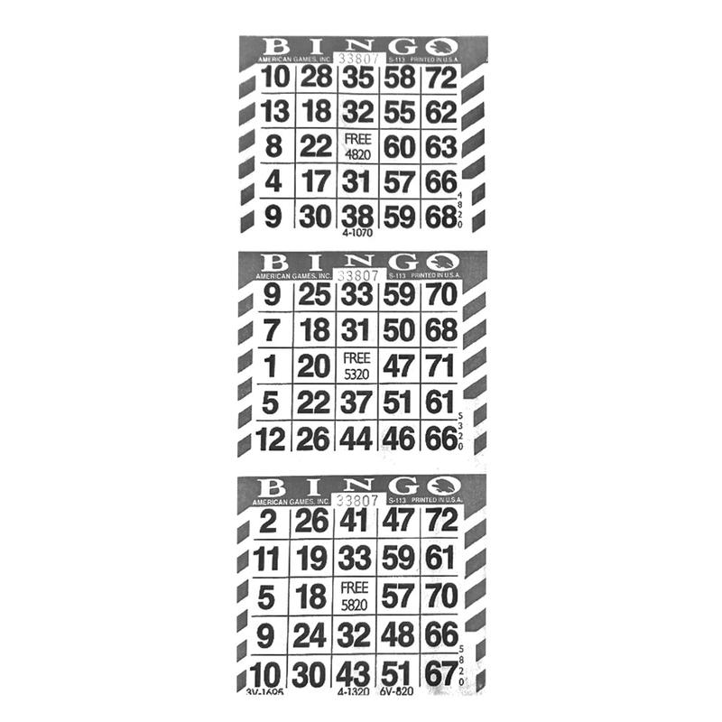 ZDI Gaming Bingo Sheets 1000 Sheets 3000 games
