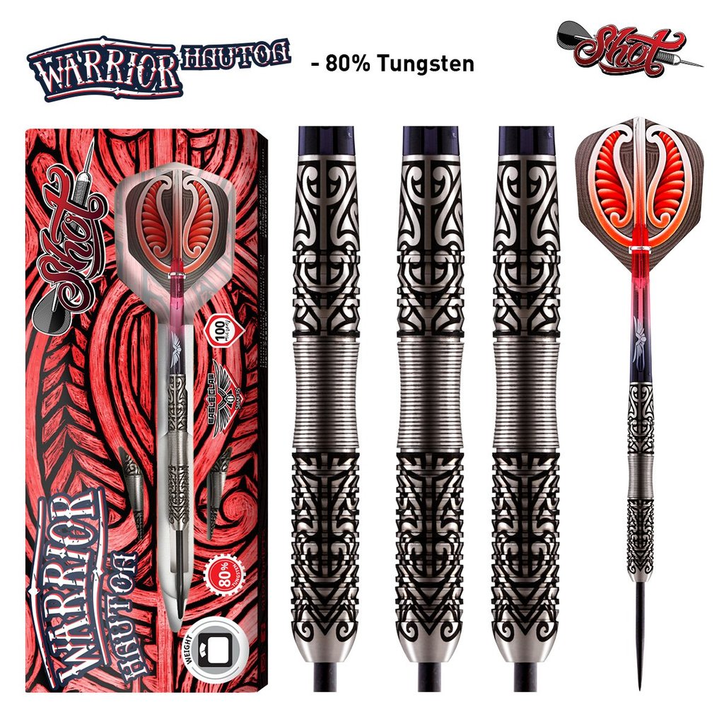 Warrior Hautoa Steel Tip Dart Set - 80% Tungsten darts
