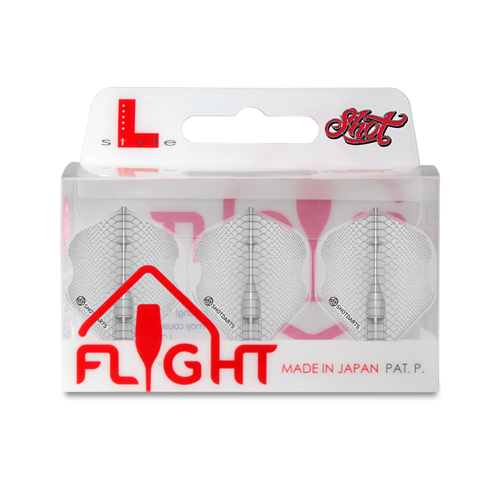 Shot L-Style EZ L1 Standard Shape Dart Flight Set-Americana Gator White
