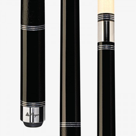 Players C-970 Pool Cue Black with Silver Rings
