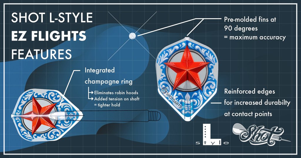 Shot Darts L-Style L3 EZ Shape Dart Flights - view 2