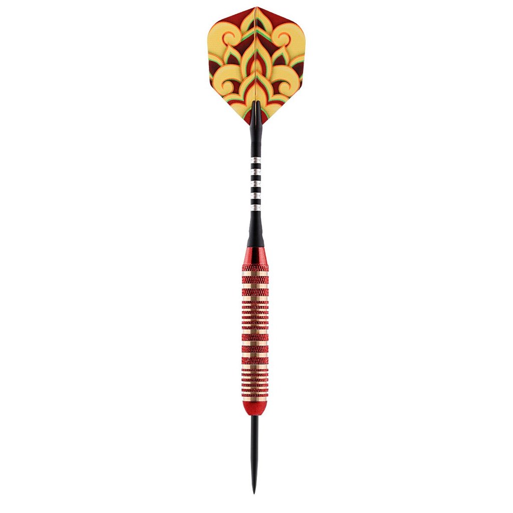 MYSTIC RED STEEL TIP DART SET-COLOUR PLATED BRASS BARRELS 23g darts - view 5
