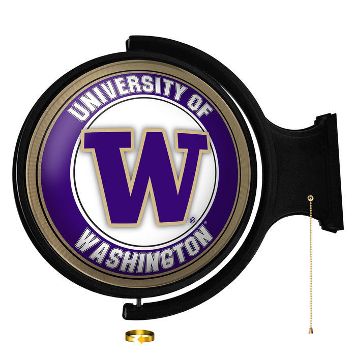 Washington Huskies: Original Round Rotating Lighted Wall Sign