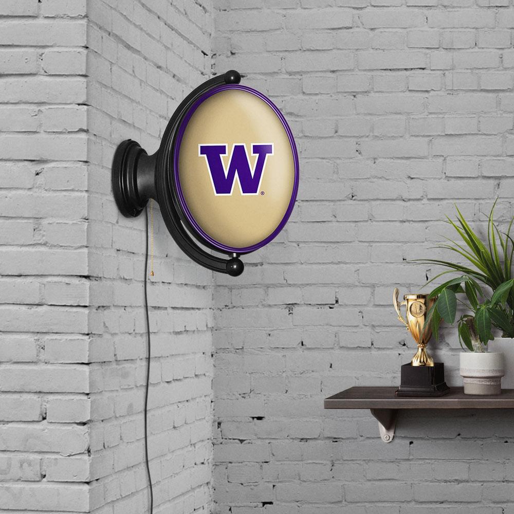 Washington Huskies: Original Oval Rotating Lighted Wall Sign - view 4