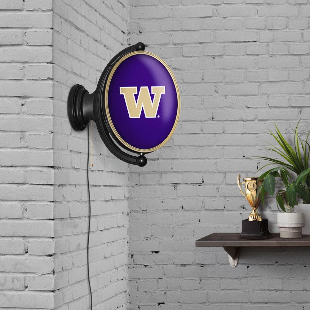 Washington Huskies: Original Oval Rotating Lighted Wall Sign - view 6