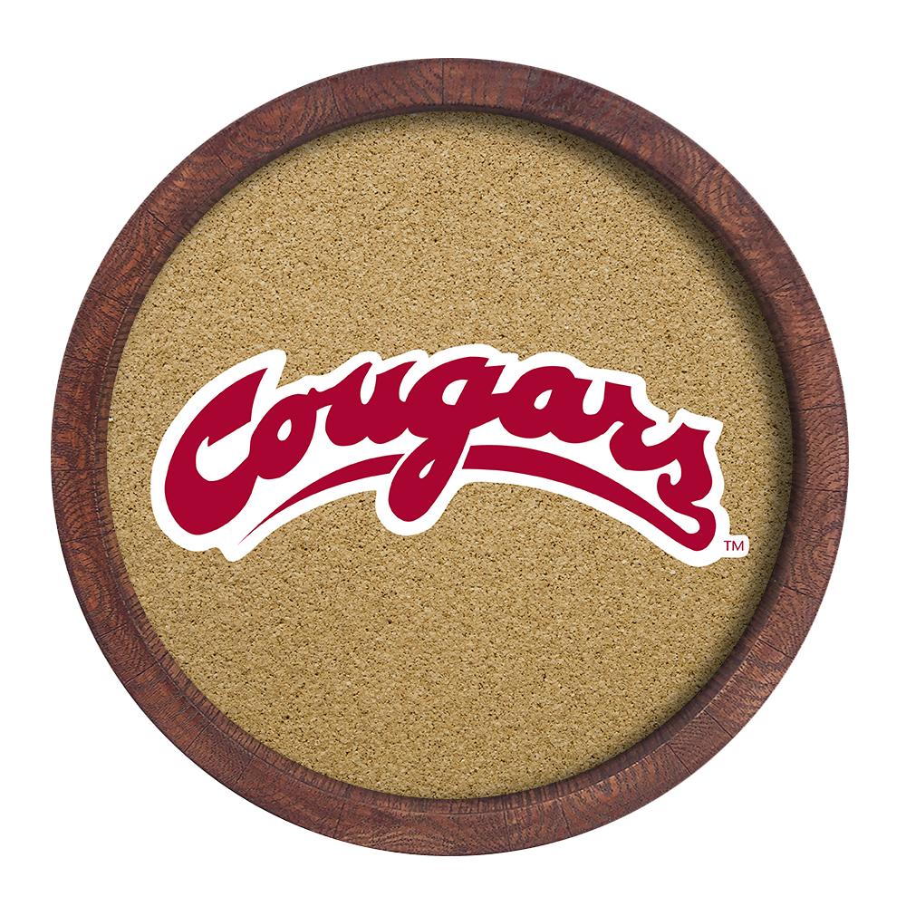 Washington State Cougars: "Faux" Barrel Framed Cork Board