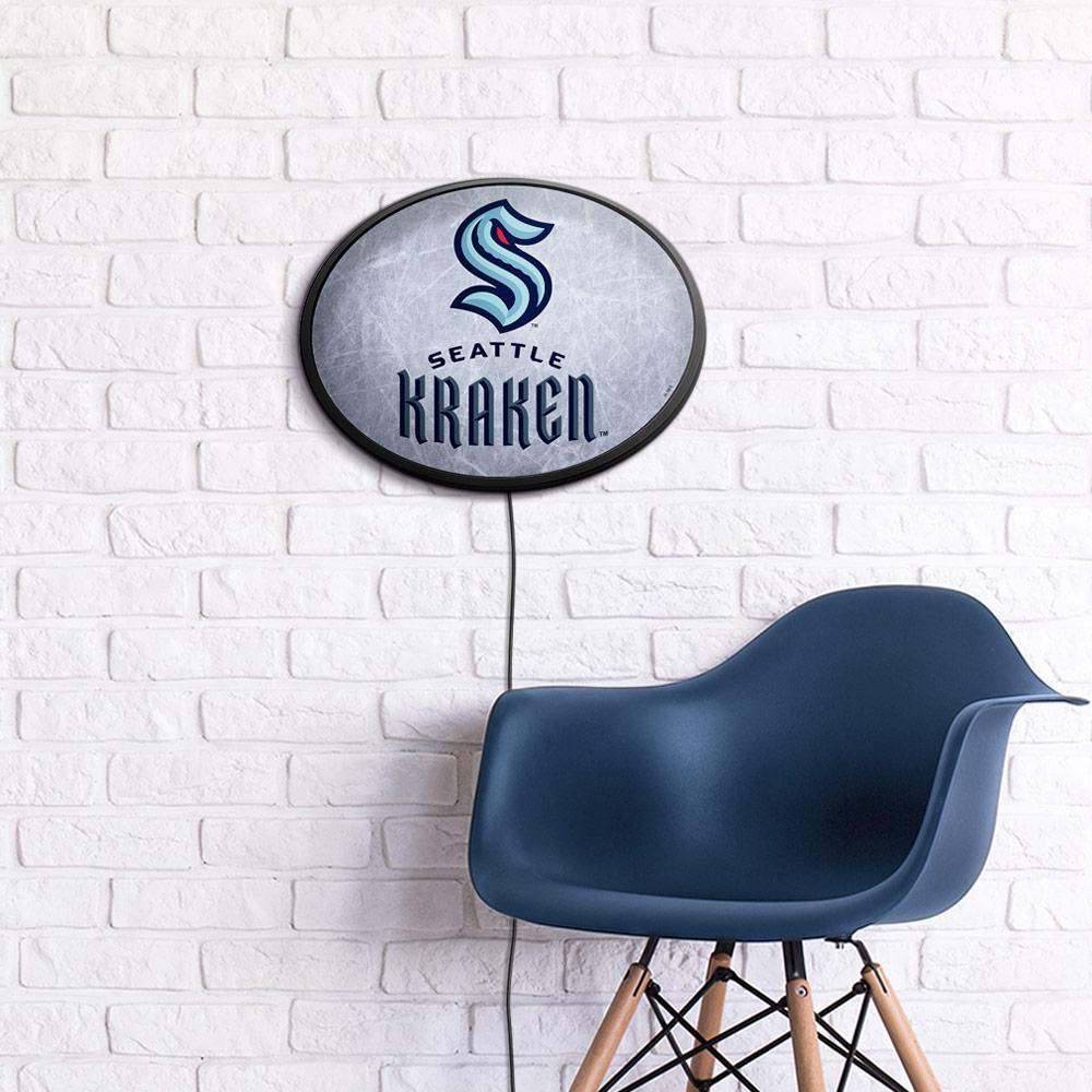Seattle Kraken: Ice Rink - Oval Slimline Lighted Wall Sign - view 5