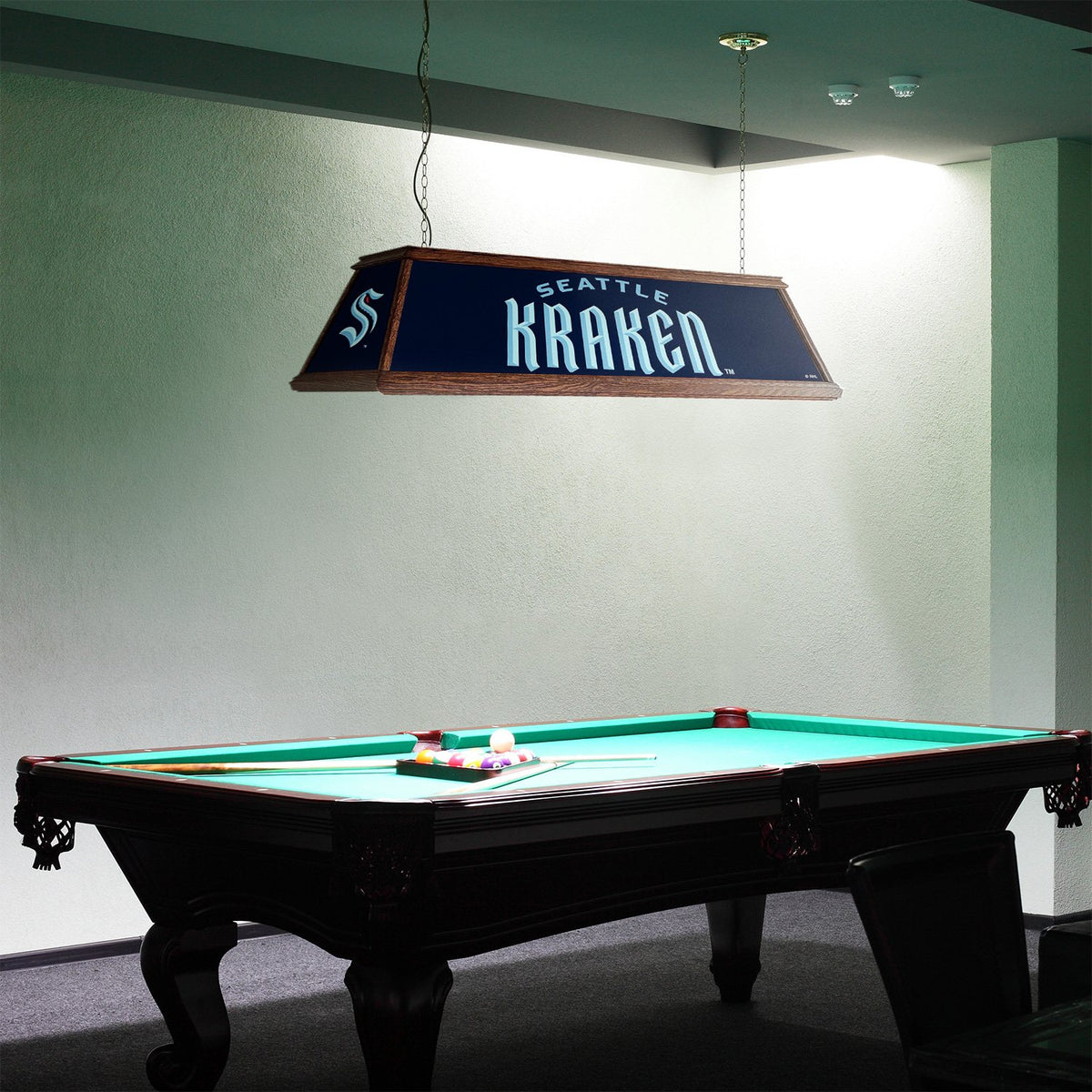 Seattle Kraken: Premium Wood Pool Table Light - view 2