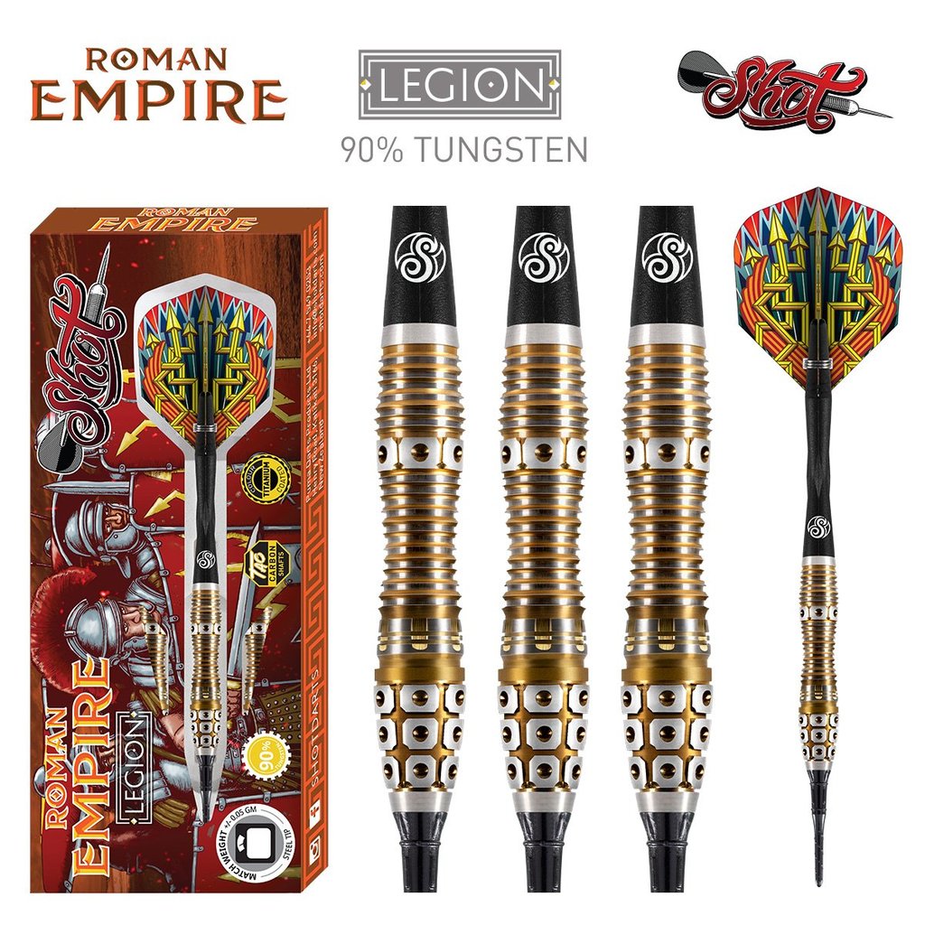 Roman Empire Legion Soft Tip Dart Set - 90% Tungsten darts
