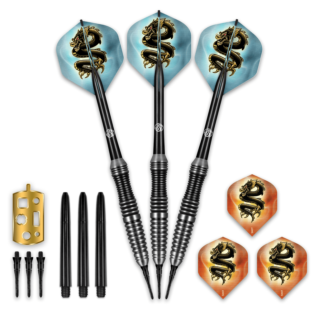 SHOT SCIMITAR SOFT TIP DARTS SET-PROFESSIONAL STAINLESS STEEL-18gm - view 2