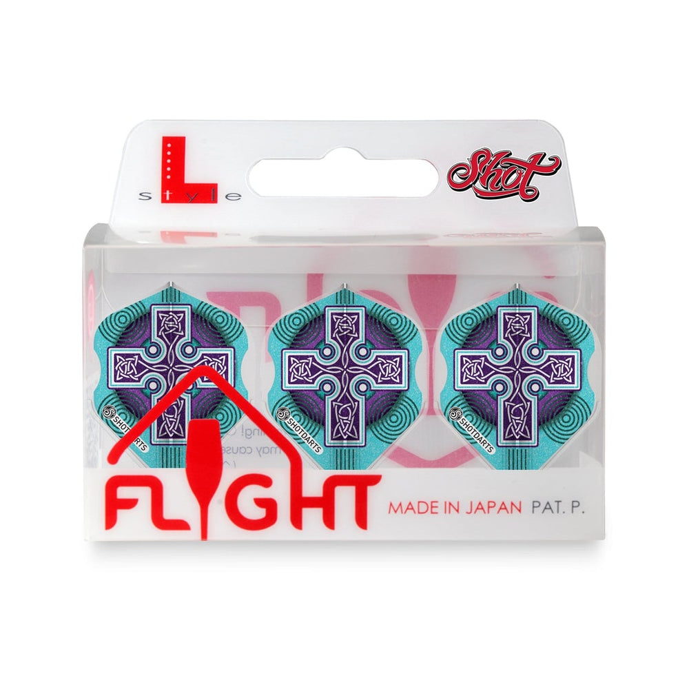 Shot L-Style EZ L1 Standard Shape Dart Flight Set-Celt Boudicca