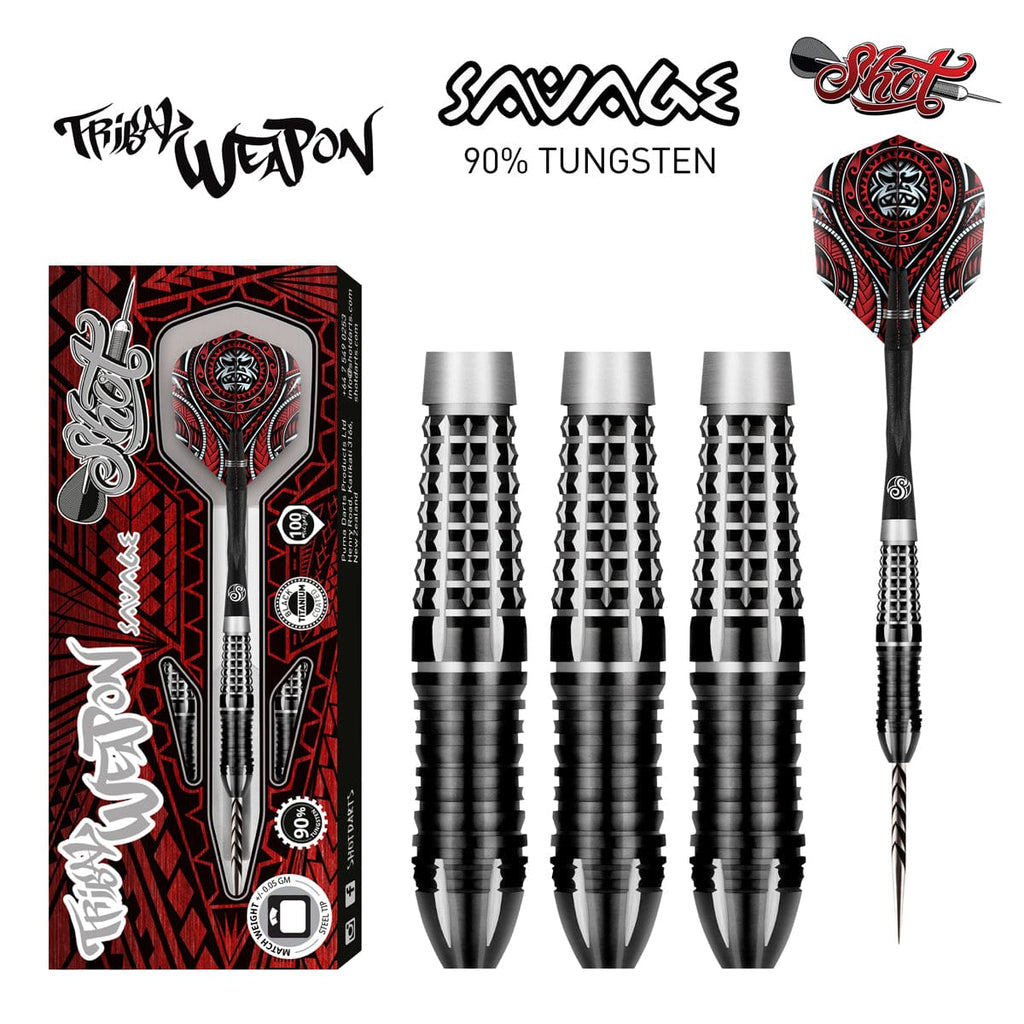 Tribal Weapon Savage Steel Tip Dart Set-90% Tungsten Barrels