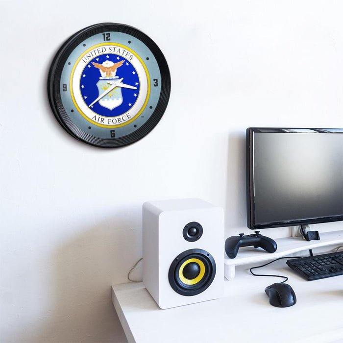 US Air Force: Seal - Ribbed Frame Wall Clock